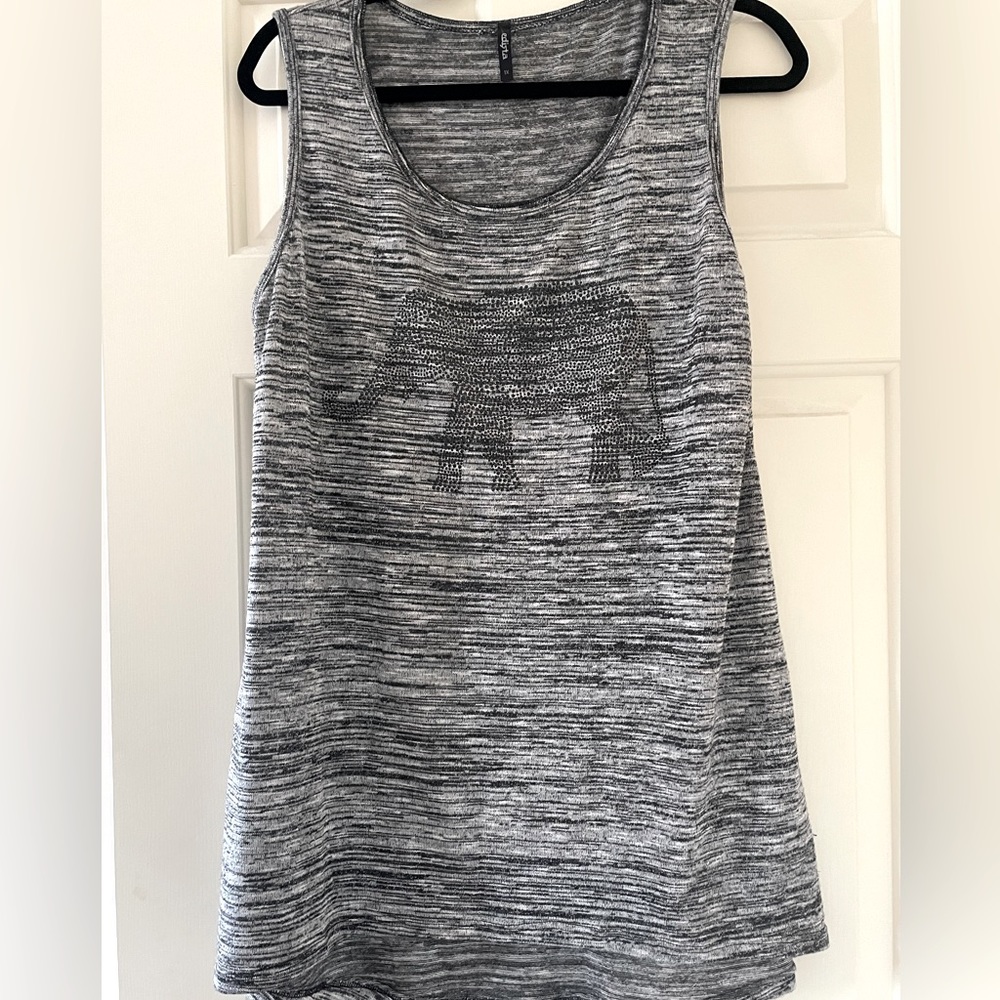 Tank with sequin elephant